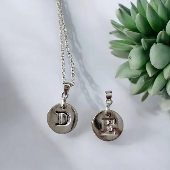 Choose Your Initial, Fine Silver Initial Charms With Bail, Custom,new - Picture 1 of 3